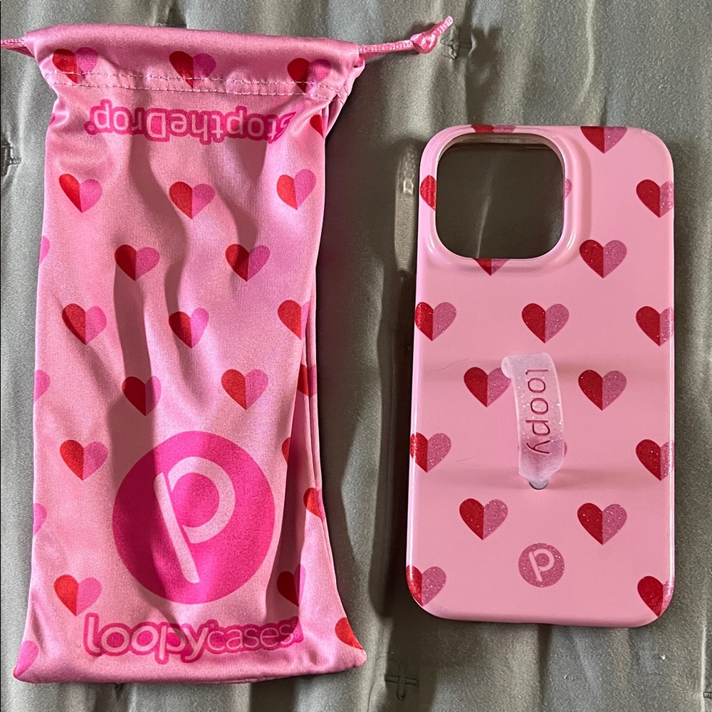 Loopy Case Pink Heart Design Phone Cover